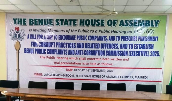 Benue Assembly Moves To Establish Anti-Corruption Commission