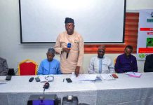 The Representative of the Permanent Secretary and Director, Agricultural Land and Climate Change Management Services Department, Mr Oshadiya Olanipekun during the meeting in Abuja.