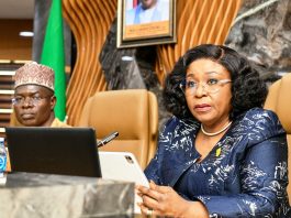 HCSF, Mrs Didi Esther Walson-Jack, OON, mni, delivering her address at the inauguration of the committee