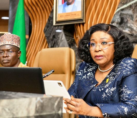 HCSF, Mrs Didi Esther Walson-Jack, OON, mni, delivering her address at the inauguration of the committee