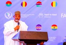 The Minister of Agriculture and Food Security, Sen Abubakar Kyari, during the forum
