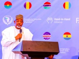 The Minister of Agriculture and Food Security, Sen Abubakar Kyari, during the forum