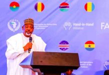 The Minister of Agriculture and Food Security, Sen. Abubakar Kyari, during the investment forum meeting, Abuja.