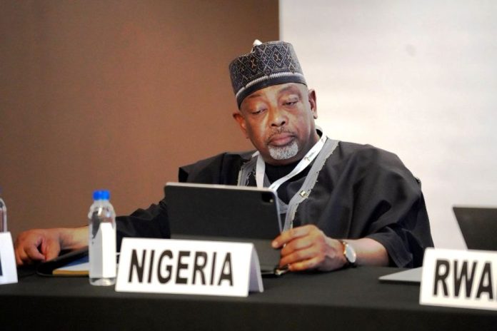 Minister of Agriculture and Food Security, Sen Abubakar The Minister of Agriculture and Food Security, Sen Abubakar Kyari, during the meeting in Dakar, Senegal.