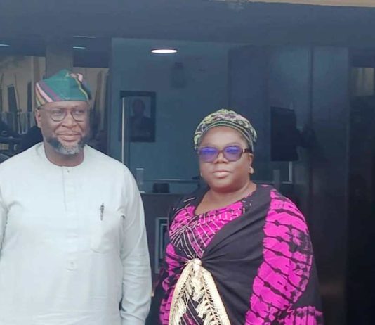 Mrs Ngozi Akinbodewa, Head of the SERVICOM PRESIDENCY Office and Dr Lukman Eniola, Director Human Resource Management and Administration ( FAAN)