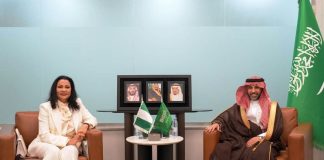 Honorable Minister of State, Finance Dr. Doris-Uzoka and His Excellency Mr Abdulmuhsen bin Saad Alkhalaf, Vice Minister of Finance, Saudi Arabia
