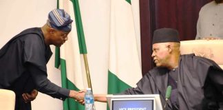 Vice President Kashim Shettima (R), with Governor of Cross River State, Bassey Otu during the 6th Meeting of the Presidential Food Systems Coordinating Unit Steering Committee at the Presidential Villa in Abuja on Thursday (11/09/2025).
