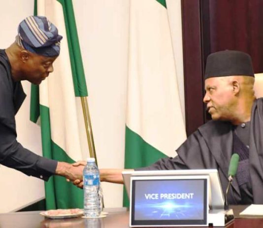 Vice President Kashim Shettima (R), with Governor of Cross River State, Bassey Otu during the 6th Meeting of the Presidential Food Systems Coordinating Unit Steering Committee at the Presidential Villa in Abuja on Thursday (11/09/2025).