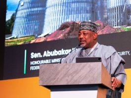 The Minister of Agriculture and Food Security, Sen. Abubakar Kyari, during the unveiling of Postharvest Systems Transformation Program.
