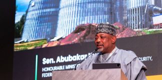 The Minister of Agriculture and Food Security, Sen. Abubakar Kyari, during the unveiling of Postharvest Systems Transformation Program.