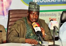 The Minister of State for Agriculture and Food Security, Sen Dr Aliyu Sabi Abdullahi, during the workshop in Abuja.