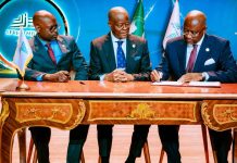 FGN Presides Over Historic Afreximbank Leadership Handover In Cairo Director, Board Secretariat, Afreximbank- Gerald Chihota, Afreximbank President- Dr. George Elombi, Chairman of the AGM, Afreximbank and HMF/CME of Nigeria - Wale Edun
