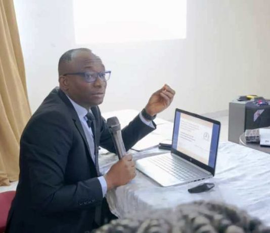 Director-General, Bureau of Public Procurement (BPP), Dr. Adebowale A. Adedokun, FCIPS, ACFE, delivering his presentation at the retreat organized by David Umahi Federal University of Health Sciences (DUFUHS) at Golden Royale Hotel, Enugu