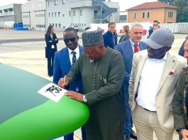 Badaru Inspects Production Of NAF Helicopters And Fighter Jets In Italy