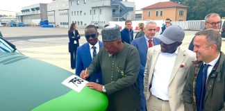 Badaru Inspects Production Of NAF Helicopters And Fighter Jets In Italy