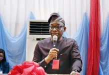 Director-General, Bureau of Public Procurement(BPP), Dr. Adebowale A. Adedokun, FCIPS, ACFE, delivering his remarks at the meeting with Procurement Officers on Salary Grade Level (SGL) 08-14 in the Pool of the Bureau on the Implementation of Procurement Policies in line with the New Revised Thresholds in Abuja