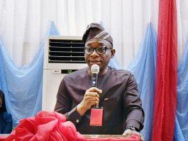 Director-General, Bureau of Public Procurement(BPP), Dr. Adebowale A. Adedokun, FCIPS, ACFE, delivering his remarks at the meeting with Procurement Officers on Salary Grade Level (SGL) 08-14 in the Pool of the Bureau on the Implementation of Procurement Policies in line with the New Revised Thresholds in Abuja