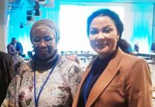 The Minister of State for Finance, Dr. Doris Uzoka-Anite and the Permanent Secretary of the Federal Ministry of Finance, Mrs. Lydia Shehu Jafiya, at the ongoing Annual Meetings of the IMF and World Bank in Washington DC.