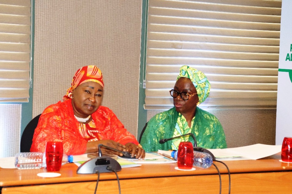 R-L The Honourable Minister of Women Affairs and Social Development, Dr. Maryam Ismaila Keshinron, (Right)during a Presidential High-Level Advisory Council (P-HLAC) on the Support of Women and Girls in Nigeria at the Transcorp Hilton, Abuja.