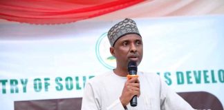 The Permanent Secretary of Solid Minerals Development Engr Faruk Yusuf Yabo FNSE, delivering his Keynote address during the 2025 Customers Week.