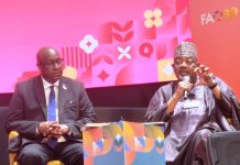 From right, the Minister of Agriculture and Food Security, Sen Abubakar Kyari, during the High-Level Panel Discussion at the FAO Hand - in Hand Sahel Regional Initiative in Rome, Italy.