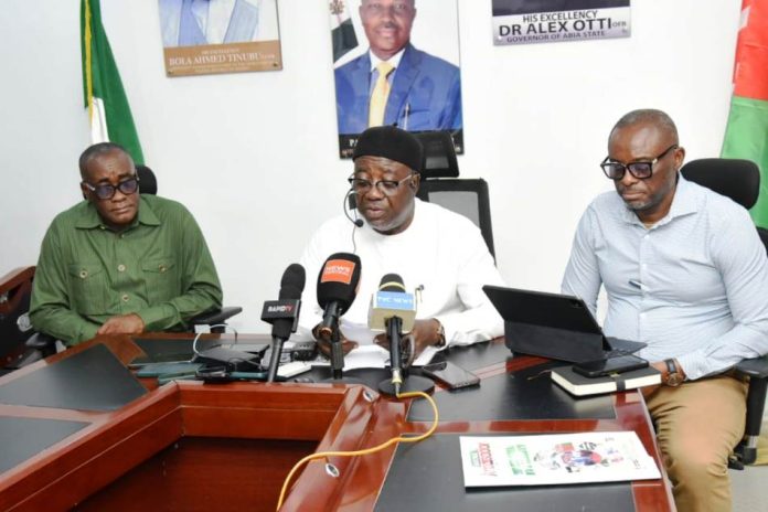 Governor Otti Flags Off Reconstruction of Umuahia–Ikot Ekpene Highway as Education, Infrastructure Transformation Deepens Across Abia
