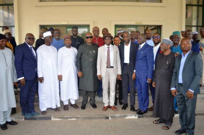 Group Photo Middle RMAFC Chairman, Dr. Mohammed Bello Shehu OFR, Coordinating Director FIRS Mr. Shettima Tamadi, Secretary to the Commission, Nwaze Joseph Okechukwu, other officials from RMAFC, FIRS and the engaged consultants in a