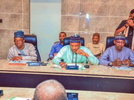Permanent Secretary Federal Ministry of Housing and Urban Development, Dr Shuaib Belgore in a meeting with Contractors, Tuesday, 30th September, 2025