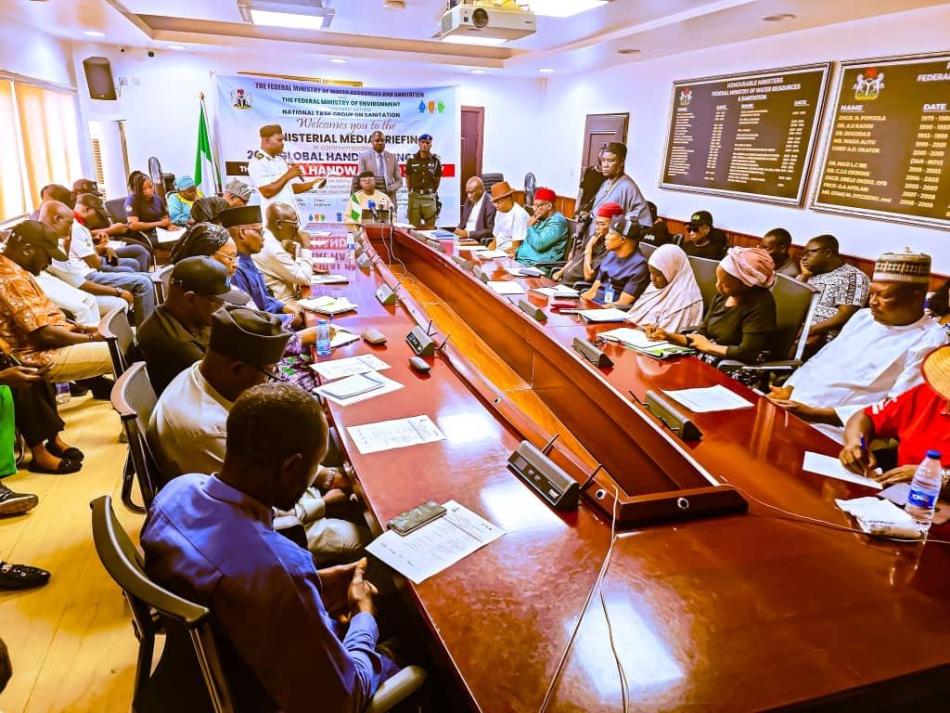 Ministerial Press Briefing ahead of the Commemoration of the 2025 Global Handwashing Day at the Conference Room of the Federal Ministry of Water Resources and Sanitation, Area , Garki Abuja