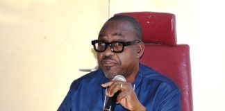 The Acting National Coordinator CEO SERVICOM PRESIDENCY, Mr Anthony Olugbenga Oshin addressing the Nodal Officers today during the SERVICOM Charter Performance Reporting Meeting.