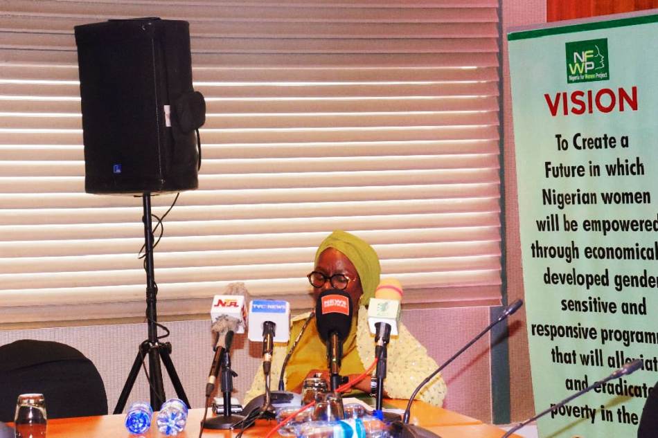 The Permanent Secretary, Ministry of Women Affairs and Social Development, Dr. Maryam Ismaila Keshinro, delivering her Welcome Address at the event held today, at Transcop Hilton, Abuja.