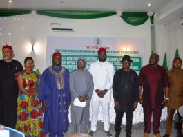 From 4th left: Hon. Franklin Ogbonna, Hon. Jacob Ngbako, Chief Ozo Obodougo Obumneme and representatives from the other states of the South East Zone.