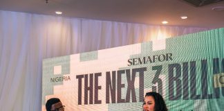 L- R Semafor’s Yinka Adegoke and the Honourable Minister of State for Finance Dr Doris Uzoka-Anite at Semafor’s Next 3 Billion Tour held  today in Abuja