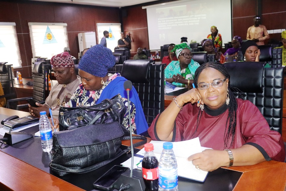 Cross Section of the participants during a "Stakeholders’ Engagement on the Mainstreaming and Enhanced Implementation of the Renewed Hope Agenda for Nigerian Women, Children, Families, and the Vulnerable", held at the Army Resource Centre, Abuja