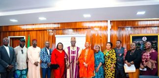 L–R: Hannatu Musa Musawa Esq, Honourable Minister of Art, Culture, Tourism and the Creative Economy, and High Chief Layi Labode Aare Baroyin, Founder of the Layi Labode Heritage Foundation, after the Honourable Minister inaugurated the Joint Working Committee for the Confederation of African Fashion, held at the Ministry on October 6, 2025.
