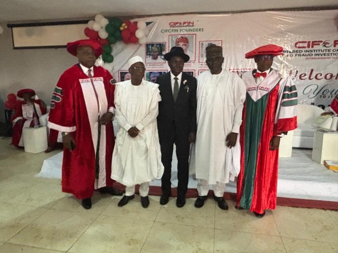 2nd Founders’ Day01 The Director General of NTAC, Rt. Hon. Yusuf Buba Yakub (2nd from right), flanked on his left by the Pioneer President and Chairman, Governing Council of CIFCIN, Dr. Iliyasu Buba Gashinbaki, and on his right by the Chairman of the Day’s event, Hon. Justice Moore Abraham Aseimo of the Supreme Court of Nigeria; Alh. Mairiga Aliyu Katuga, Chairman of the Securities and Exchange Commission (SEC); as well as the Registrar/Secretary of the CIFCIN Council, Dr. Isa Egah Salifu, during the Institute’s 2nd Founders’ Day held in Abuja on Thursday, *November 27, 2025.*