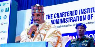 The Honourable Minister of transportation. Sen. Said Ahmed Alkali gave his address at the 7th National Transport Conference. November, 4th 2025. Abuja Nicon Luxury.