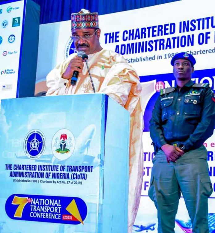 Alkali The Honourable Minister of transportation. Sen. Said Ahmed Alkali gave his address at the 7th National Transport Conference. November, 4th 2025. Abuja Nicon Luxury.