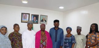 3rd Left- Executive Secretary FGSHLB, Hajiya Salamatu Ladi Ahmed, flanked on her left is Mr. S. Yahaya, Director, Operations, ICPC with other FGSHLB Management Staff.