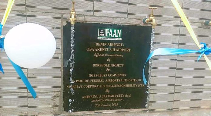 FAAN Enhances Community Wellbeing FAAN Enhances Community Wellbeing with New Borehole Initiative in Benin's Ogbe Communities