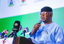 The Honourable Minister of Water Resources and Sanitation, Engr. Prof. Joseph Terlumun Utsev, FNSE, delivering his welcome remarks at the 6th Anniversary of the Clean Nigeria:Use the Toilet Campaign and the 2025 World Toilet Day Commemoration held in Abuja today.