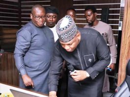 The Honourable Minister of Steel Development, Prince Shuaibu Abubakar Audu during the launch of the Enterprise Content Management System (ECMS) for the Ministry of Steel Development which took place at the Ministry's Headquarters today,10/11/2025.