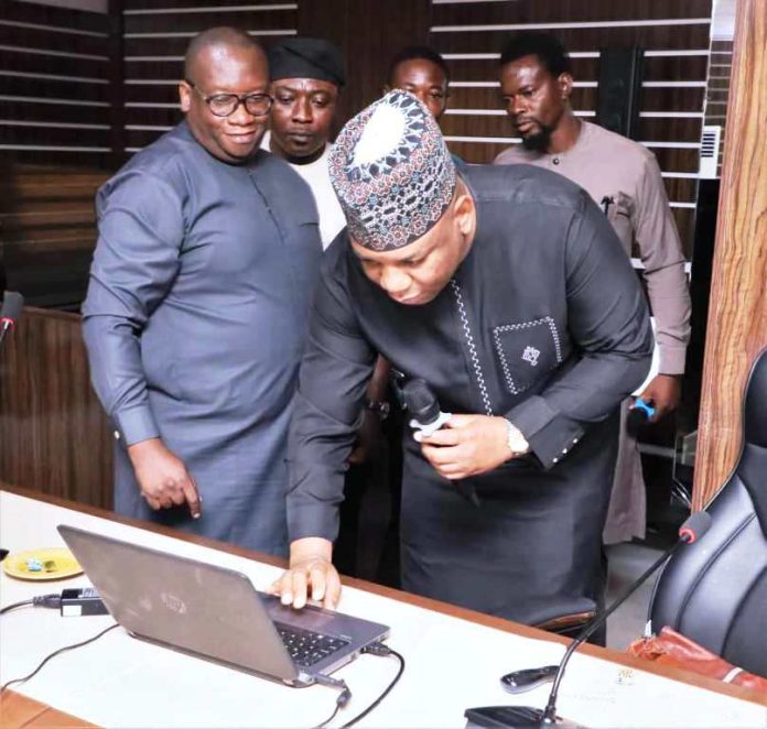 The Honourable Minister of Steel Development, Prince Shuaibu Abubakar Audu during the launch of the Enterprise Content Management System (ECMS) for the Ministry of Steel Development which took place at the Ministry's Headquarters today,10/11/2025.