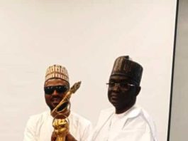 NTAC DG, Rt. Hon. Yusuf Buba Yakub, being presented the Award by the convener, Mr Adeboye Omoboye