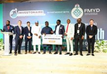 4th from right is Comrade Ayodele Olawande, Minister of Youth Development with the Ministry's Development Partners at the event in Abuja