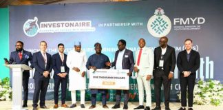 4th from right is Comrade Ayodele Olawande, Minister of Youth Development with the Ministry's Development Partners at the event in Abuja