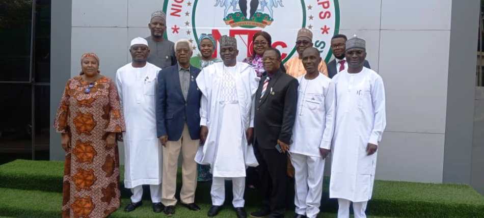 The Director-General of the Nigerian Technical Aid Corps (NTAC), Rt. Hon. Yusuf Buba Yakub,(m) pictured with members of the National Council of the Nigerian Institute of Town Planners (NITP) and the NTAC Management Team during a courtesy visit to the NTAC Complex, Abuja.
