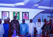 6 from Left is the Surveyor General of the Federation Abdulganiyu Adeyemi Adebomehin and other stakeholders at the meeting