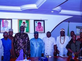 6 from Left is the Surveyor General of the Federation Abdulganiyu Adeyemi Adebomehin and other stakeholders at the meeting