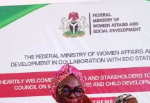 Dr. Maryam Ismaila Keshinron, Permanent Secretary, Federal Ministry of Women Affairs and Social Development delivering her Welcome remarks at the Opening of the Technical Session of the 25th National Council on Women Affairs and Social Development currently holding in Benin City, Edo State Capital